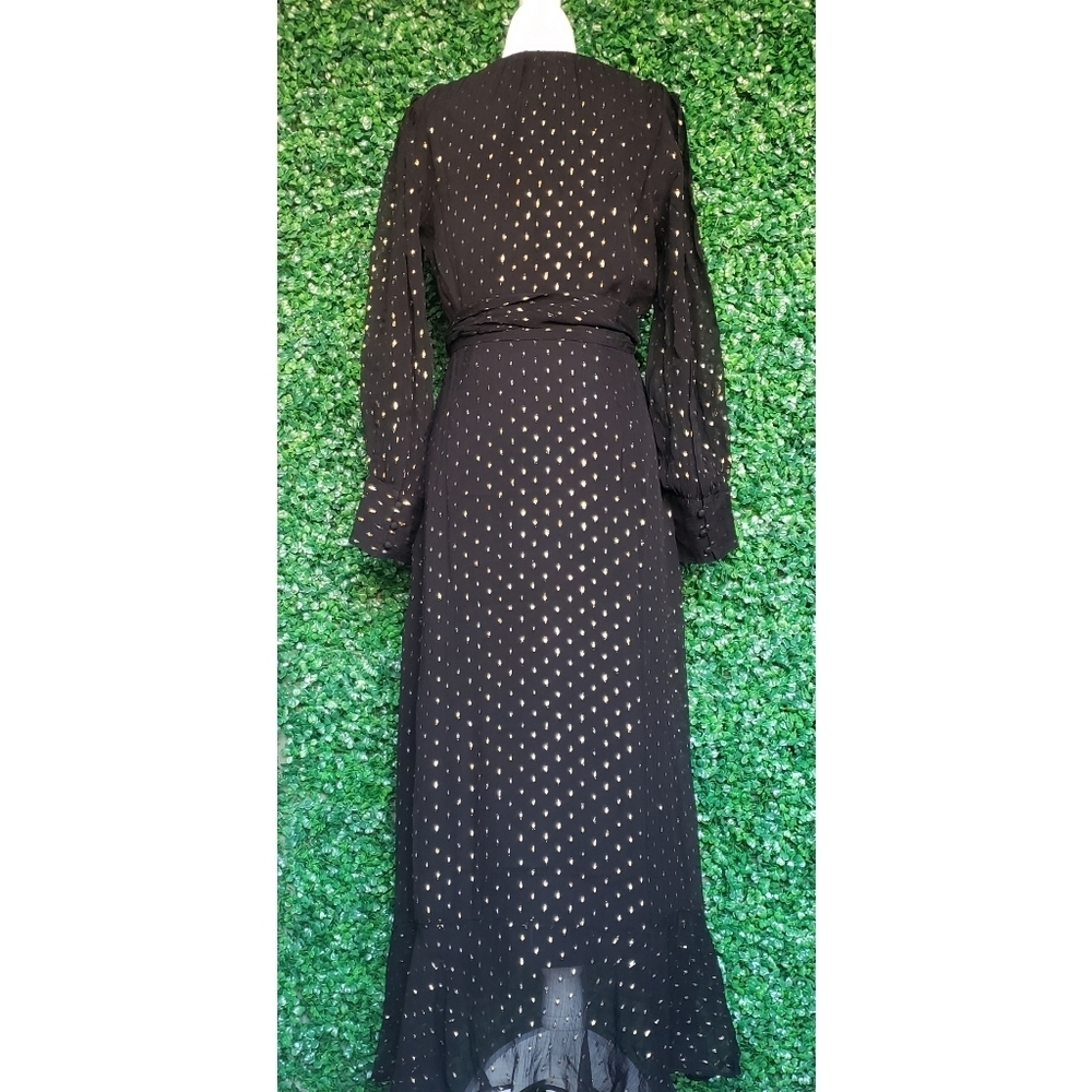 50. J.Crew Ruffle-hem Lurex® chiffon wrap dress - Picture 6 of 10